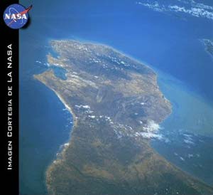 Foto de la peninsula de La Guajira desde el espacio. Foto facilitada por la NASA. Clic para ampliarla un poquito.