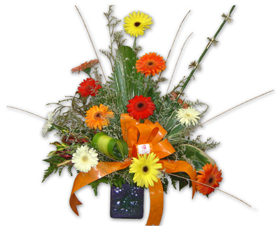 Flores para mi boda en Bogot�. Eleg� las G�rberas para asi conseguir una decoraci�n t�pica de mi pa�s.